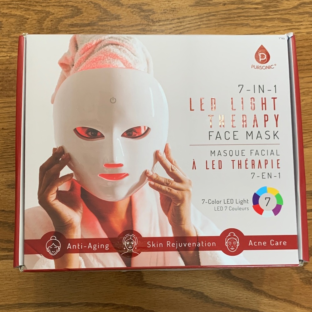 Pursonic 7-in-1 LED Light Therapy Face Mask - White